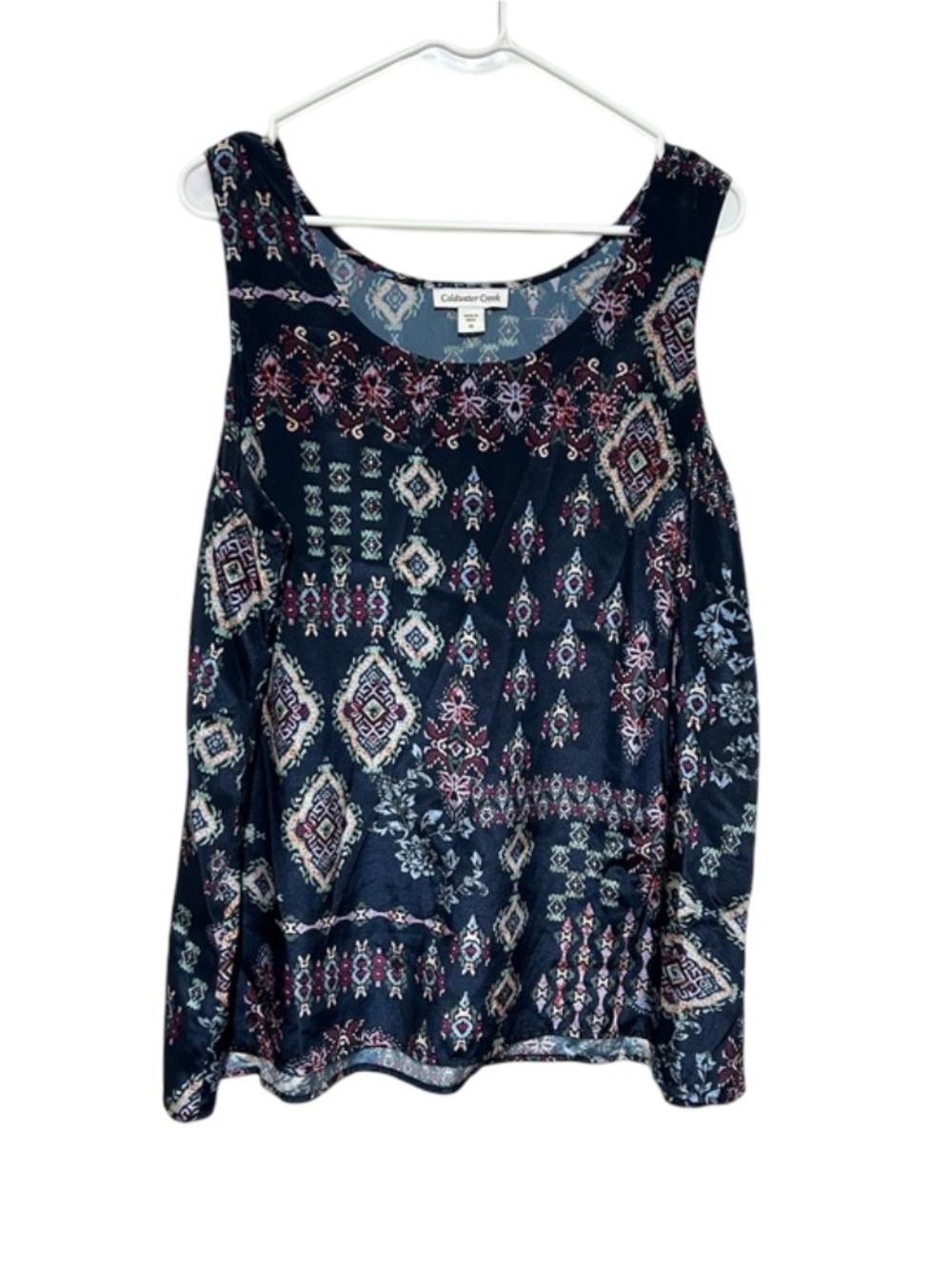 Coldwater Creek Boho Print Pattern Tank Blouse Size 1X